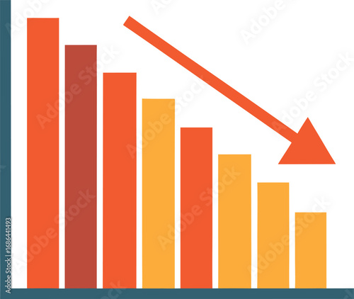 Flat Vector of Bar Chart with Downward Trend Free Download Flat Vector of Bar Chart with Downward Trend - GFXLoad