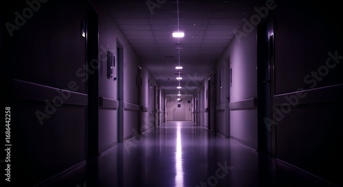 Dark Hospital Corridor A Glimpse into the Mysterious Depths of a Medical Facility at Night