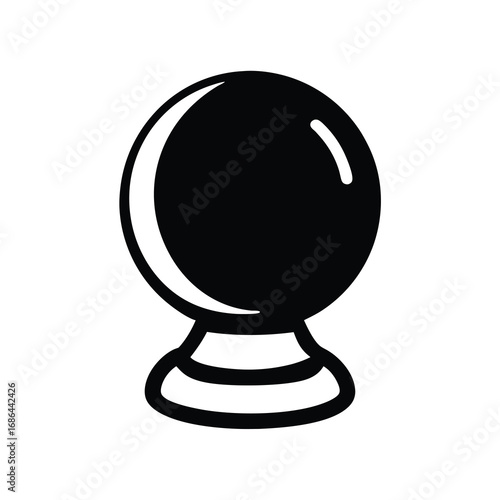 Illustration of a crystal ball used for fortune telling and divination