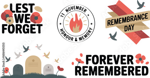 Remembrance Day Lest We Forget, Honour and Memory, Forever Remembered Designs