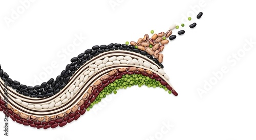 Beans Wave Illustration A Layered Composition for Culinary Design