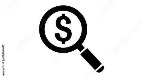 finance, money, dollar, magnifying, search, icon, vector, symbol, currency, banking, economy, analysis, audit, budget, business, capital, cash, commerce, cost, credit, debt, economyicon, equity, expen