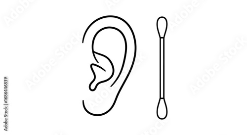 ear, cottonbud, earcleaning, hygiene, healthcare, medical, earicon, cottonswab, earcare, earsymbol, earillustration, eargraphic, earvector, earhealth, earhygiene, earsilhouette, qtip, cleaningear, cot