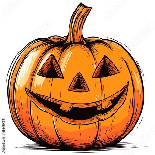 pumpkin, jack-o-lantern, decoration, halloween, festival, vector, transparent background, lantern, october, scary, horror, jack, evil, celebration, isolated