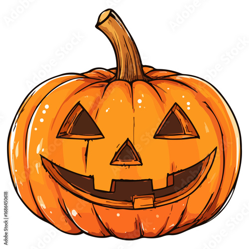 pumpkin, jack-o-lantern, decoration, halloween, festival, vector, transparent background, lantern, october, scary, horror, jack, evil, celebration, isolated