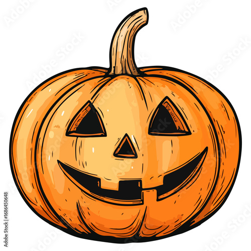 pumpkin, jack-o-lantern, decoration, halloween, festival, vector, transparent background, lantern, october, scary, horror, jack, evil, celebration, isolated