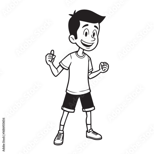 Handsome Man Black and White Illustration Vector Image Male Portrait Fashion Sketch Line Art Design