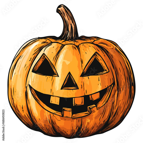 pumpkin, jack-o-lantern, decoration, halloween, festival, vector, transparent background, lantern, october, scary, horror, jack, evil, celebration, isolated