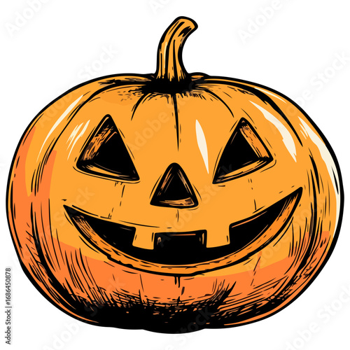 pumpkin, jack-o-lantern, decoration, halloween, festival, vector, transparent background, lantern, october, scary, horror, jack, evil, celebration, isolated
