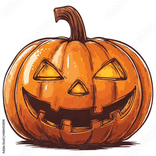 pumpkin, jack-o-lantern, decoration, halloween, festival, vector, transparent background, lantern, october, scary, horror, jack, evil, celebration, isolated