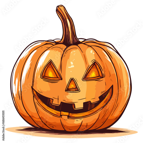 pumpkin, jack-o-lantern, decoration, halloween, festival, vector, transparent background, lantern, october, scary, horror, jack, evil, celebration, isolated
