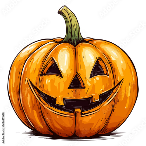 pumpkin, jack-o-lantern, decoration, halloween, festival, vector, transparent background, lantern, october, scary, horror, jack, evil, celebration, isolated