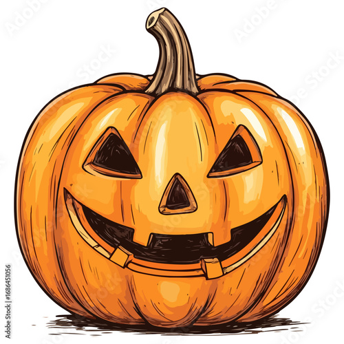 pumpkin, jack-o-lantern, decoration, halloween, festival, vector, transparent background, lantern, october, scary, horror, jack, evil, celebration, isolated