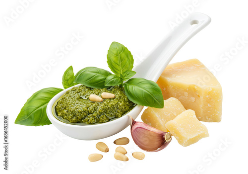 Pesto sauce with basil parmesan cheese and pine nuts
