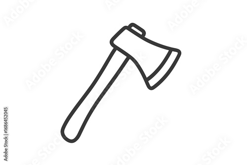 Axe outline icon. Minimalistic linear pictogram for web and graphic design. Woodcutter tool symbol for apps, banners, social networks. Vector hatchet illustration.