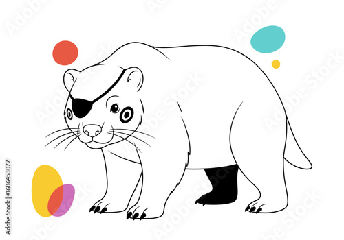 A ferocious pirate animal character wearing an eye patch ready for adventure on the high seas