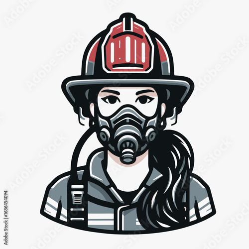 Brave Female Firefighter Ready for Action Protecting the Community