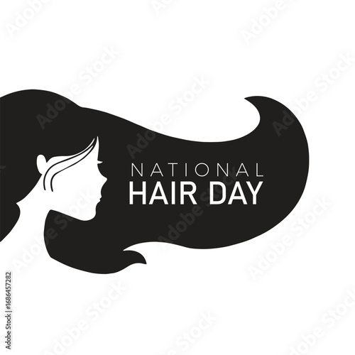 National Hair Day Logo isolated for Salon, Hair Brand, Shampoo, Hair oil, Dermatologist, Hair care 