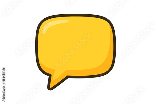 Yellow speech bubble vector icon. Blank communication talk bubble for chat or message. Cartoon comic dialogue balloon. Empty quote box illustration for web, app, or design.