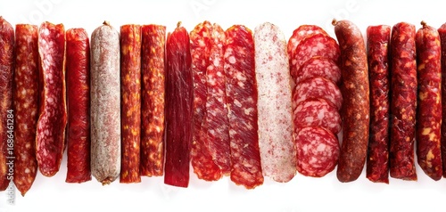 The Assortment of Gourmet Sausages Showcasing Rich Textures and Colors.