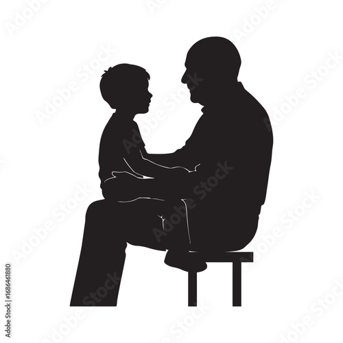 granda holding his grandson in his lap