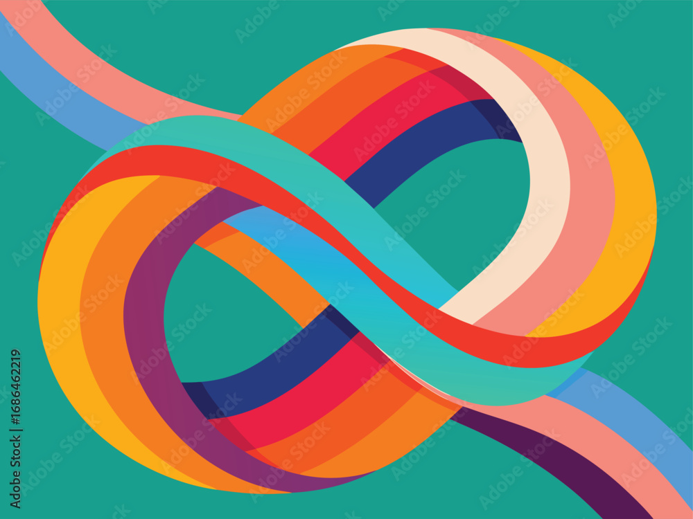 Obraz premium Gradient Curved Lines Creative Fluid Shapes