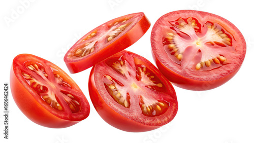 Tomato slice isolated on transparent background