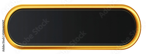 Gold-rimmed,  oval-shaped, black  plaque