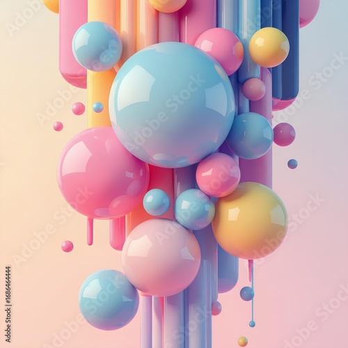 Futuristic Abstract 3D Fluid Shapes with Neon and Pastel Gradients