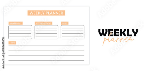 Embrace structured productivity with a Minimalist Weekly Planner for goal setting and organization in clean white and