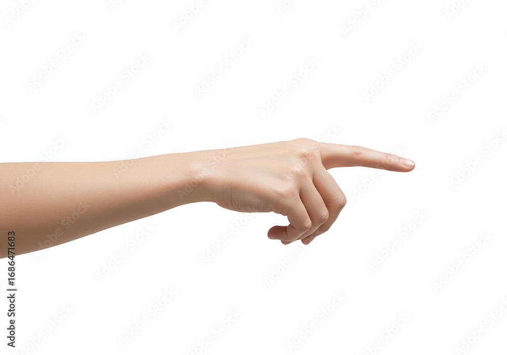 Fototapeta premium Index finger pointing isolated on transparent background