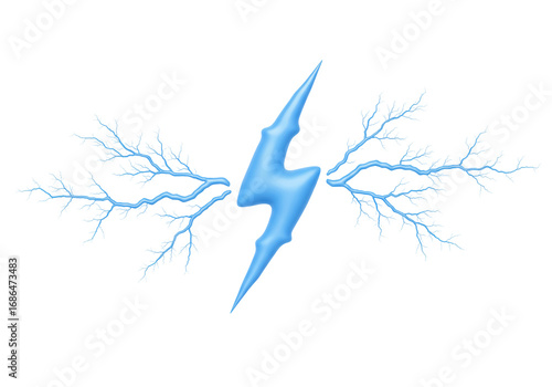 Abstract lightning bolt graphic with fractal branches
