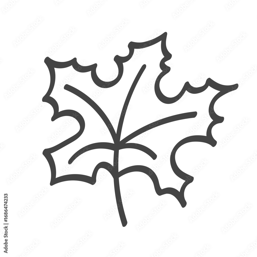 Fototapeta premium hand drawn maple leave. vector sketch illustration