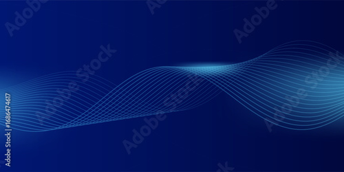 Abstract dark blue background with flowing smooth lines. Modern and elegant design element for various creative projects.