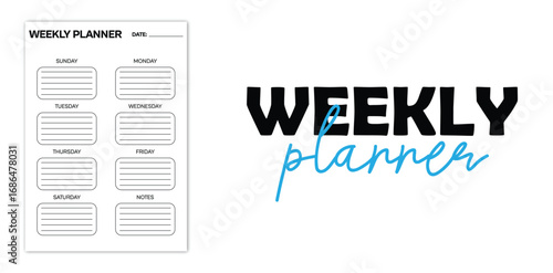 A simple weekly planner to organize your schedule and boost productivity featuring a clean design with clear sections