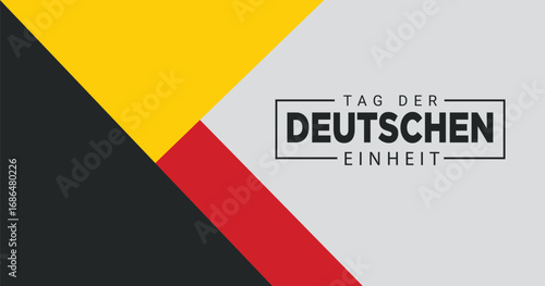 Tag der Deutschen Einheit und deutsche Flaggen auf weißem Hintergrund. Bannergestaltung zum Tag der Deutschen Einheit.