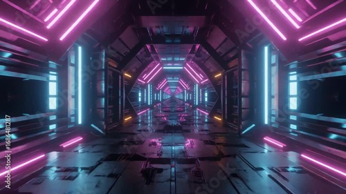 Futuristic Neon Corridor