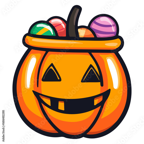 pumpkin, jack o' lantern, decoration, candy, pumpkin candy bucket, trick or treat, halloween, festival, vector, transparent background, scary, october, lantern, celebration, jack, carved, horror