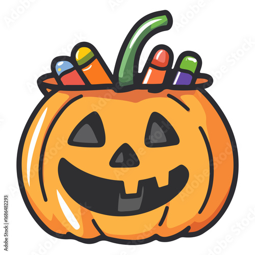 pumpkin, jack o' lantern, decoration, candy, pumpkin candy bucket, trick or treat, halloween, festival, vector, transparent background, scary, october, lantern, celebration, jack, carved, horror