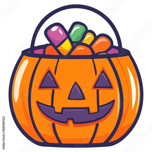 pumpkin, jack o' lantern, decoration, candy, pumpkin candy bucket, trick or treat, halloween, festival, vector, transparent background, scary, october, lantern, celebration, jack, carved, horror