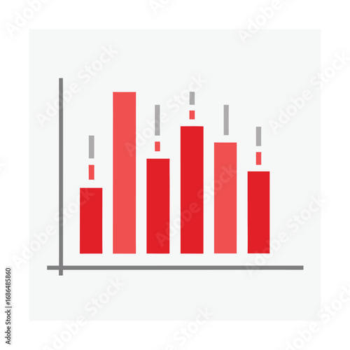 Minimalist Stock Chart Infographic With Red Bars