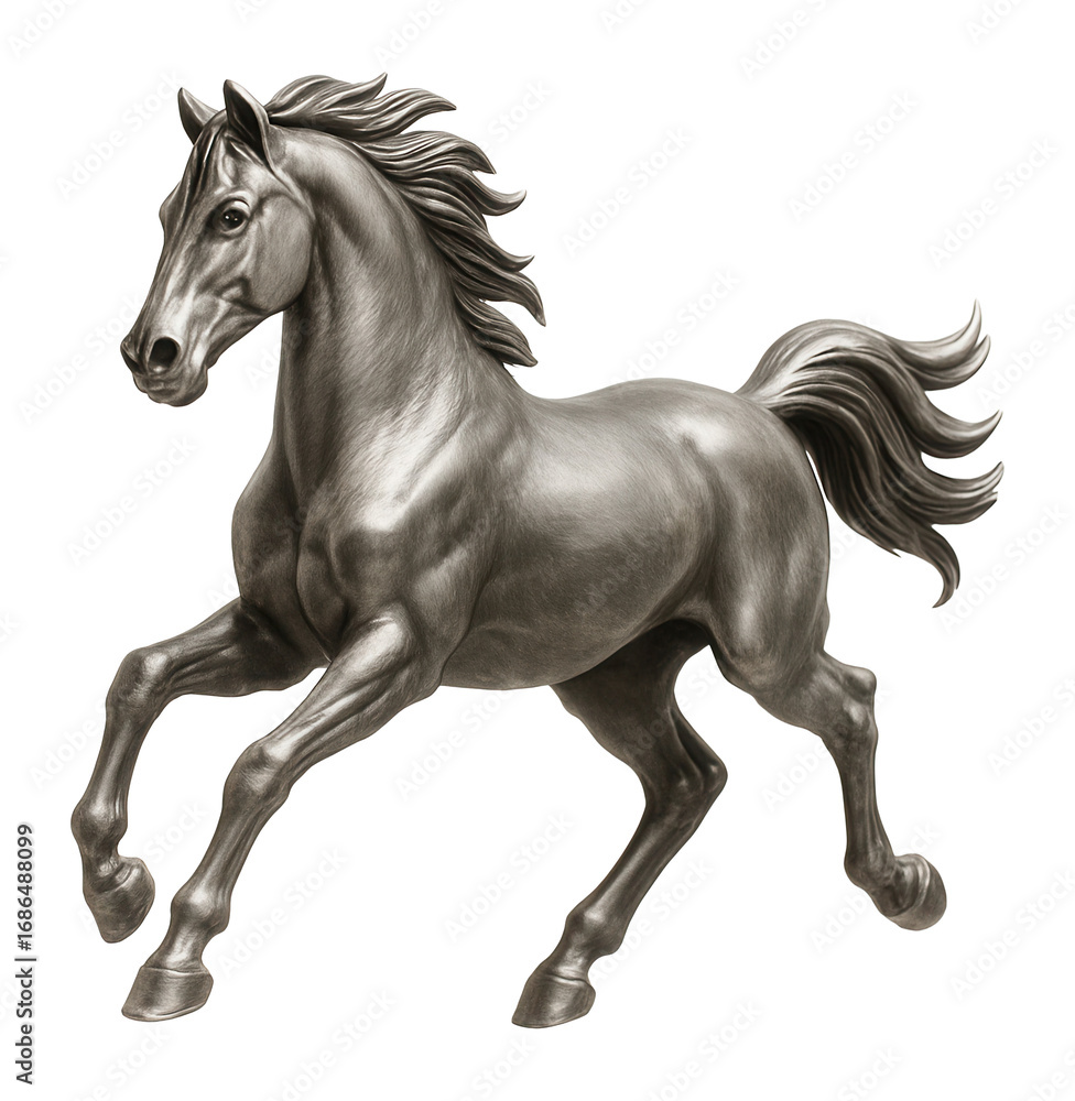 Fototapeta premium Metal figurine of a galloping horse