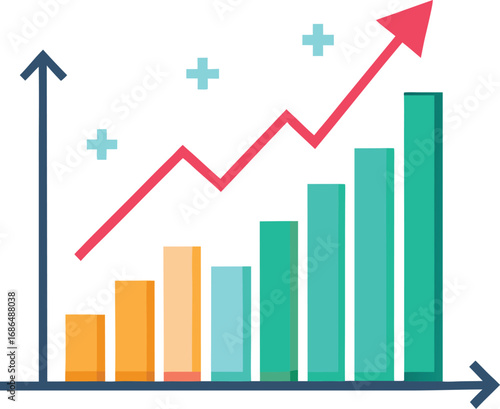 Minimalist Stock Market Trend Vector Upward
