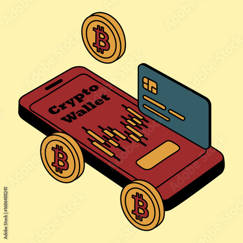 Crypto Wallet Mobile App with Bitcoin Coins