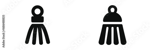 Design elements depicting badminton shuttlecocks in a minimalist style suitable for sports branding