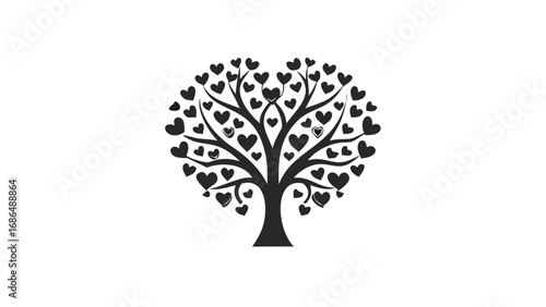 Elegant heart tree symbol representing love, family, and growth, perfect for branding and design