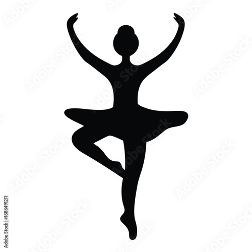 Elegant ballerina in silhouette performing a classical dance pose with grace