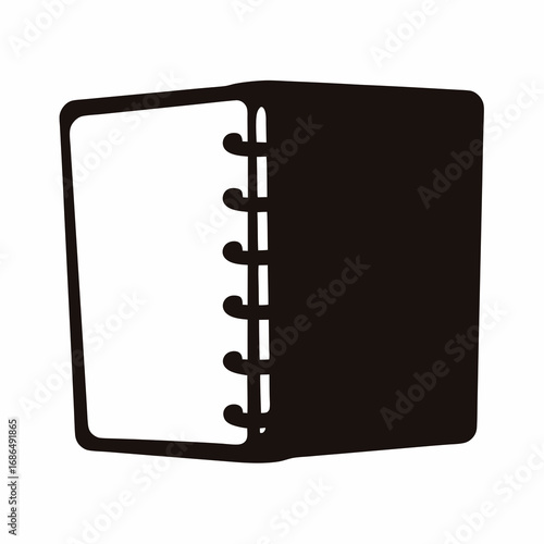 Opened black notebook with spiral binding for notes or journaling purposes