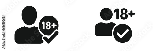 Age verification symbols representing adult content access in digital platforms during modern online interactions