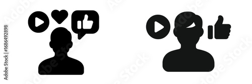 Engagement symbols representing social media interaction with likes and comments in a digital environment